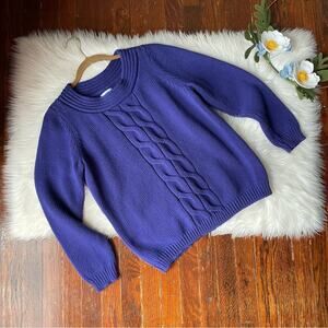 Cable Knit Sweater Deep Blue Purple size XL